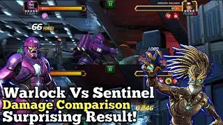 Warlock Vs Sentinel Damage Comparison! | Was Not Expecting This Result | Marvel Contest Of Champions
