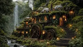 Whimsical SteamPunk Fairy Cottage 🏡 Soothes Magical Flute Music & Stream Nature Sounds