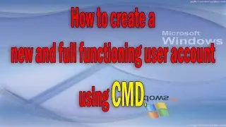 Create a new PC User Account using CMD