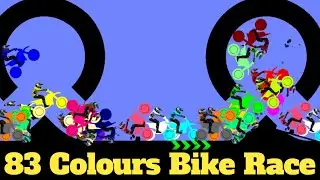 83 Colours Dirt Bike Race Tournament in Algodoo - Motocross Bike Racing | Bike Racing Legends