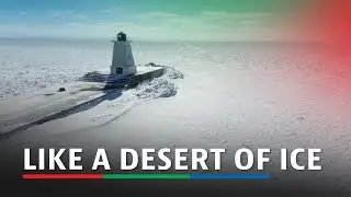 Frozen Lake Erie in Canada transforms into a snowy desert of ice | ABS-CBN News