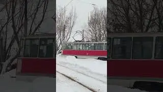 Несколько фотографий с 1281 и 1306! Также подписывайтесь на тг канад Саратовские трамваи!
