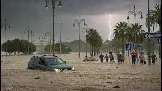 ⛈️ Валенсия, Испания, затоплена &ndash; проливные дожди затопили улицы, эвакуированы жители, дороги обр...