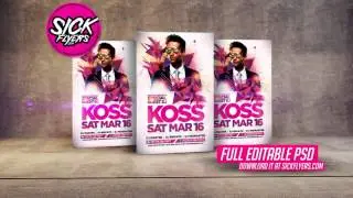 Electro House Music Flyer PSD