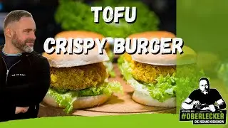Tofu Crispy Burger. Ein Traum von einem Burger, mit Mangochutney und einer Mole auf Erbsenbasis