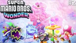 Super Mario Bros Wonder - Walkthrough #2 (Nabbit, Yellow Toad & Toadette in Fluff-Puff Peaks)