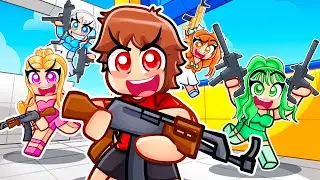 Techy Plays Arsenal In Roblox With MY CRAZY FAN GIRLS...