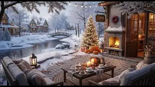 Warm Winter Jazz ❄ Cozy Lakeside Porch Ambience for Relaxation and Peaceful Energy