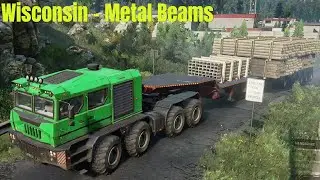 Black Badger Lake - Transporting Metal Beams - SnowRunner Play Through Part 492