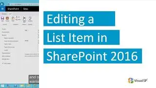 Editing a List Item in SharePoint 2016