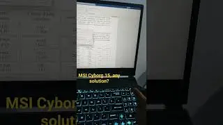 MSI Cyborg 15 Freezing