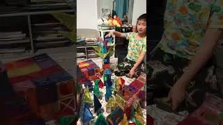 Max and Sky build a small community  fort project