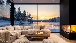 Snowfall l Fireplace +Smooth Jazz 🔥 The Ultimate Cozy Winter Café Ambience