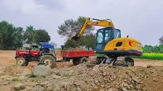 JCB vs King Cobra: A Deadly Encounter! 😱 | Jcb 3dx machine Backhoe mud loader in Tractor's trolley 