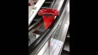 Road cone + escalator = oddly satisfying