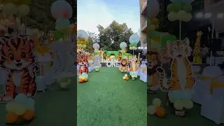 jungle theme birthday decoration ideas at home,balloon decoration ideas for birthday party jungle