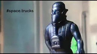 1959 Thomas Toys Hard Plastic Space Figure, 60mm Metallic Blue with Breathing Box