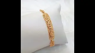 GOLDSHINE 22K Solid Yellow Gold Bangle Bracelet w/ Danglers 5.75