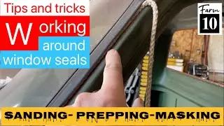 Tip for sanding, masking and painting around rubber window seals.