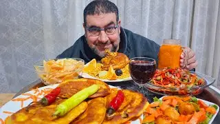 الاكيل تحدي كبسة وفراخ وحواوشي وبطاطس مقلية تحلية كركديه منجا وجزر تحديات صواني كبسة تحدي التحديات