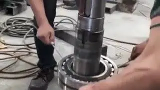 Demonstration of heating up a bearing before installation