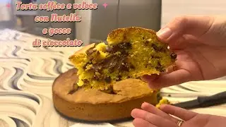 Torta soffice e veloce con Nutella e gocce di cioccolato