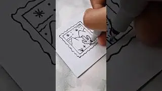 Postage Stamp Drawing | @ArtForAllbySaumya #art #stamps #satisfying #shortsvideo