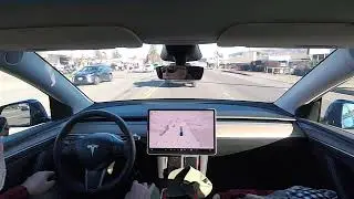 FSD Drive To Fred Meyer To Test AI In The Parking Lot