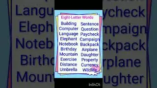 Eight Letter Words | Learn 8-Letter English Words | Daily English Speaking Practice | Vocabulary