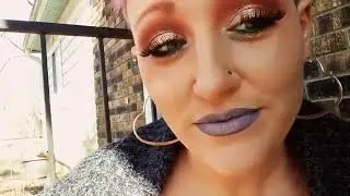 ASMR Smoking : Heavy Makeup, Purple Lipstick, Short Red Hair and Black Long Nails