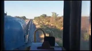 TransNamib passenger train. From the driver's seat