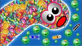 WORMSZONE.IO 001 TROLL SLITHER SNAKE TOP 01 / Epic Worms Zone Best Gameplay #74