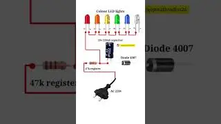 Colour LED Lights Connection With Capacitor & diode 💡💡 # #electronics @gopinathsadhu26