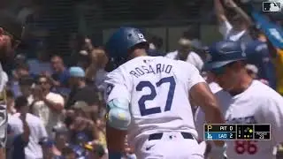 Amed Rosario Puts Dodgers Up 2-0 with RBI Single vs Pirates