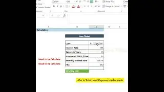 Monthly EMI calculation #Excel #Exceltips #Exceltricks #Corporate #Accounting #Workhacks #finance #t