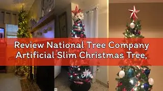 Review National Tree Company Artificial Slim Christmas Tree, Green, Kingswood Fir, Includes Stand, 7