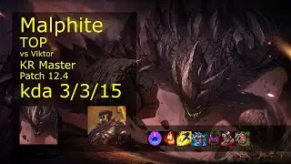 Rank 1 Korean Malphite: Top vs Viktor // [롤] 말파이트 vs 빅토르 탑