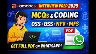 Amdocs Interview Questions 🚀🔥 | MCQs + Coding | OSS BSS CRM NFV Telecom Software MCQs