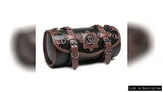 Motorcycle Front Fork Tool Bag PU Leather Saddlebag Suitable for Bikers Storage Needs, Daily Commute