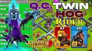Twin Hogs: TH15 Queen Charge Hog and Super Hog Rider Legend League Attacks! Clash of Clans