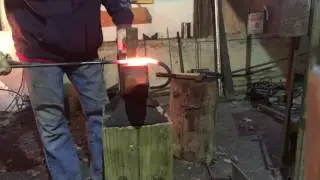 Forging a handle for a branding iron