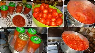 طريقه تخزين الطماطم باسهل طريقه 😋 خزنو لرمضان بقا 👌