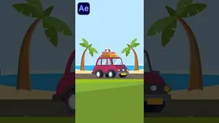 2D Car Scene Animation in After Effects Tutorial Youtube Channel #shorts #aftereffects