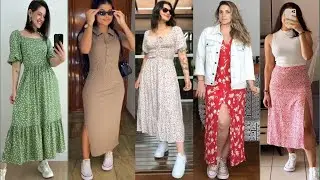 Bonitoes Look Outfits 2026 Vestidos Elegantes con Tenis de Moda
