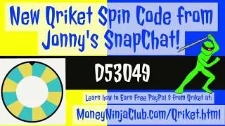 EXPIRED! New Qriket Spin Code CORRECTION For First 500!!!