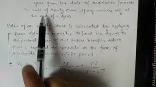 Video #1 :- Basics Valuation of equity shares