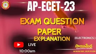 AP ECET 2023 ELECTRONICS QUESTION PAPER KEY | ECET KEY PAPER   | ECET ELECTRONICS PAPEREXPLANATION |
