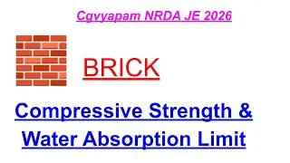 NRDA JE 2026 question cgvyapam/ MCQ on building material civil 2026