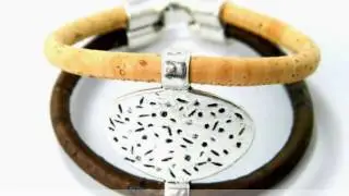 Round Metal Unisex Cork Bracelet