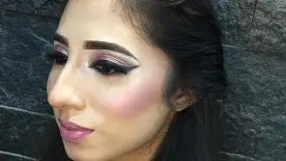 Sparkle Soft Mauve Makeup| Mauve Glitter Makeup| Sparkle Winged Eyeliner